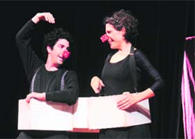 Artistes from Israel stage Cubic Circus during the International Puppetry Festival at the Tagore Theatre, Chandigarh, on Sunday