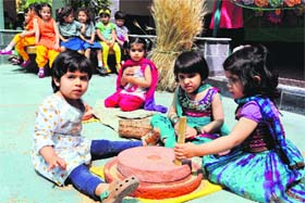 Tiny tots of Firstep Montessori School, Panchkula, celebrate Baisakhi