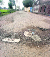 The dilapidated condition of the Jugiana road in Ludhiana.