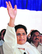 BSP supremo Mayawati at Dr Bhimrao Ambedkar Samajik Parivartan Sthal in Lucknow on Sunday.