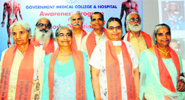 Bhatia siblings pose for a photograph at the GMCH-32 in Chandigarh on Monday. 