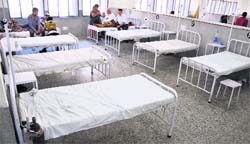 Empty wards at the Government Medical College as many patients were shifted to private clinics due to the strike by junior doctors. Tribune photo: Inderjeet Singh
