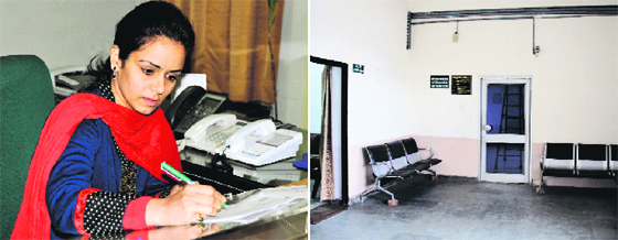 Deputy Commissioner Shruti Singh; and (right) her office in Jalandhar.