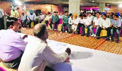 An auction under way on the Ludhiana- Chandigarh road on Monday. Photo: Inderjeet Verma