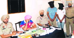 The accused in the police custody in Goraya. A Tribune photograph