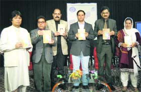 Vikar Rasool, Minister of State for Technical Education, at Doordarshan Kendra Studio in Srinagar on Tuesday