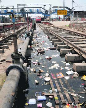 A file photo of a railway track at the Ludhiana railway station