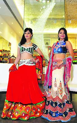 Models display the outfits