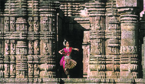 Restoring heritage: Madhavi Mudgal at Konark Temple, Orissa.