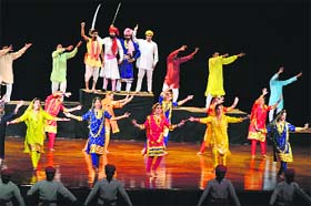 Artistes stage a dance performance during a management festival at Shri Mata Vaishno Devi University on Tuesday