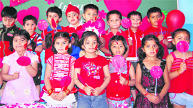 Students of Ashmah International School take part in Colour Day in Mohali.