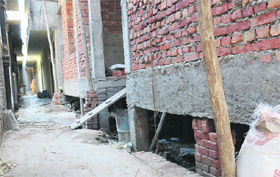 Violating building bylaws, people are constructing basements in Mani Majra.