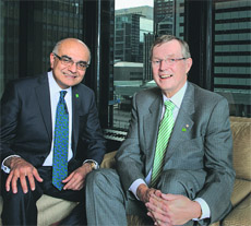 Bharat Masrani (left) is the first Indian to become the CEO of a bank in Canada