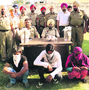 The accused in police custody at Sudhar on Thursday. 