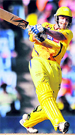 Michael Hussey (65) was the topscorer for Chennai Super Kings