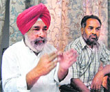Congress leader SRS Lalli Majithia addresses the media in Amritsar on Friday.