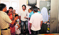 A policeman carries out investigation