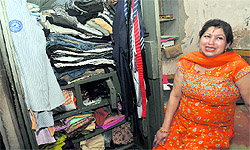 The house owner shows a ransacked almirah at Sector 56 in Chandigarh on Friday