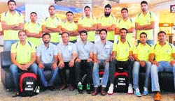 The ONGC volleyball team that will participate in the Asian Club Volleyball Championship to be held at Tehran, Iran. 