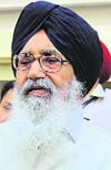 Chief Minister Parkash Singh Badal speaks to mediapersons outside Jang-e-Azadi Memorial Foundation office in Jalandhar on Friday. The Chief Minister inaugurated the office. Photo: Sarabjit Singh