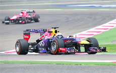 Sebastian Vettel drives during Fridays practice. 