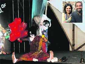  Ankur & Agu (inset) performing the sub-body Butoh at Nat Geo Fest, New Delhi