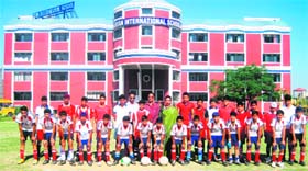 The football team of Ryan International Schoo in Amritsar on Saturday