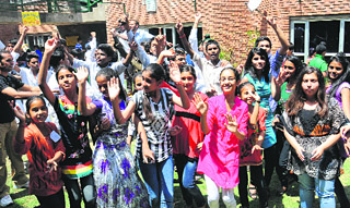Students dance during their annual fete at Tribune Model School in Sector 29, Chandigarh, on Saturday.