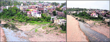 Though there is ban on dumping sewage in the Tawi, drains from several residential colonies continue to discharge polluted water into the river.