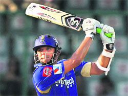 Rahul Dravid in full flow on Saturday. 