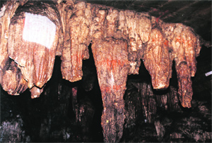 The humungous stalactite and stalagmite formations in the Kutumsar caves have taken millions of years to form