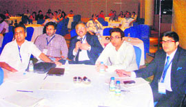 Doctors take part in a workshop at Amandeep Hospital in Amritsar on Sunday.