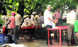 Illegal food joints run outside the main gate of the PGIMER opposite Panjab University in Chandigarh