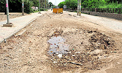 Damaged roads in Industrial Area, Phase VII, and Industrial Area, Phase II in Mohali
