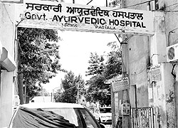 The entrance to the hospital