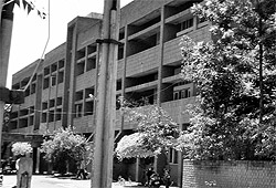 The entrance to the hospital