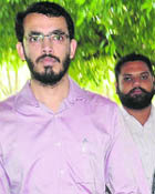 Vikrant Kumar on his way to meet the UT Adviser on Monday.  
