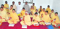Young students of Sanskrit and Vedas in Oel, Una. 