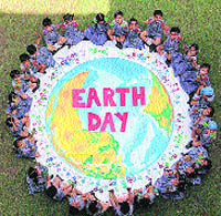 Tiny tots of CT Kindergarten celebrate World Earth Day in Jalandhar on Tuesday. 