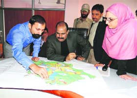 Vice-chairperson of the Srinagar Development Authority, Mohammad Shafi Rather, reviews the Srinagar master plan after assuming charge in Srinagar on Tuesday