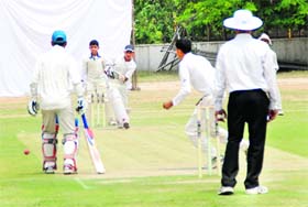 The match between Bathinda and Kapurthala in progress at the Police Public School Ground in the city on Wednesday