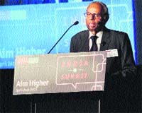 PMEAC chairman C Rangarajan at the India Summit conference in New Delhi on Wednesday.