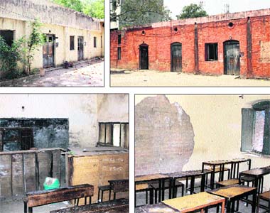 The unsafe building and classrooms at Nehru Garden Girls Senior Secondary School