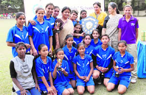 The MKP School hockey team that won the 3rd Welham Girls Invitational Hockey tournament played at the Welham School ground in Dehradun on Thursday. 