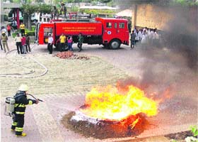 Tough call: A mock drill to prevent fire incidents in progress at Fortis hospital in Gurgaon