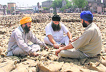 Farmers at a grain market