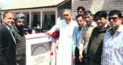 A badminton court being inaugurated at Government Higher Secondary School, Batote. A Tribune photograph