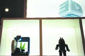 Sample objects, printed with 3D printers, are on display during Inside 3D Printing conference and exhibition held recently in New York