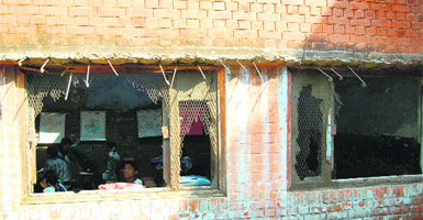 Three government schools, an anganwari centre and the Block Elementary Education Office (Amritsar-I) function from a dilapidated building on Mahna Singh Road in Amritsar. 
