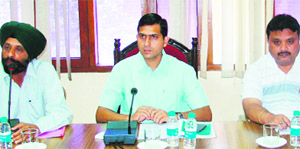 District administration officials during a meeting in Amritsar on Friday. 